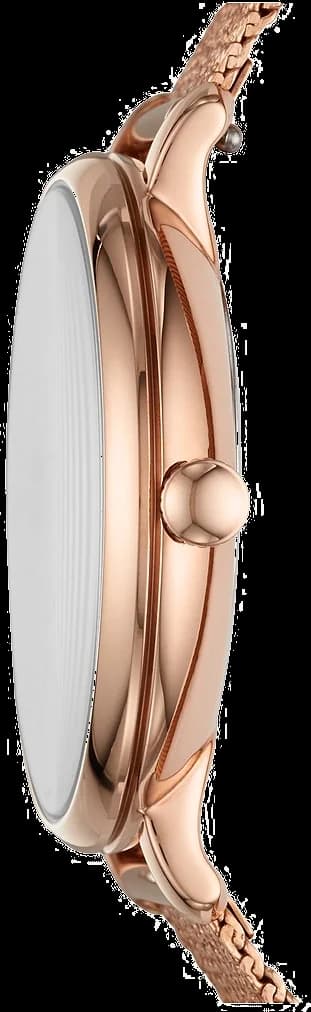 Attache bracelet Fossil ES4534 en maille milanaise or rose avec fermoir déployant ajustable et finition polie