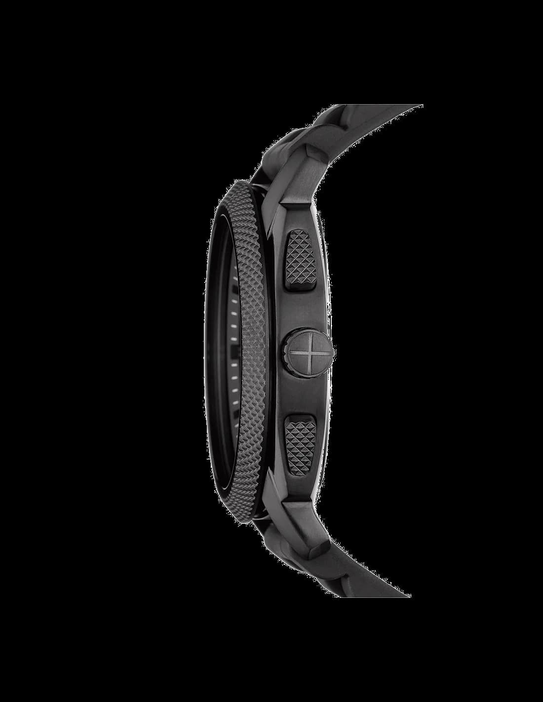 Montre Homme Fossil FS4487 Quartz, Cadran et Bracelet Noir en Silicone vue 2