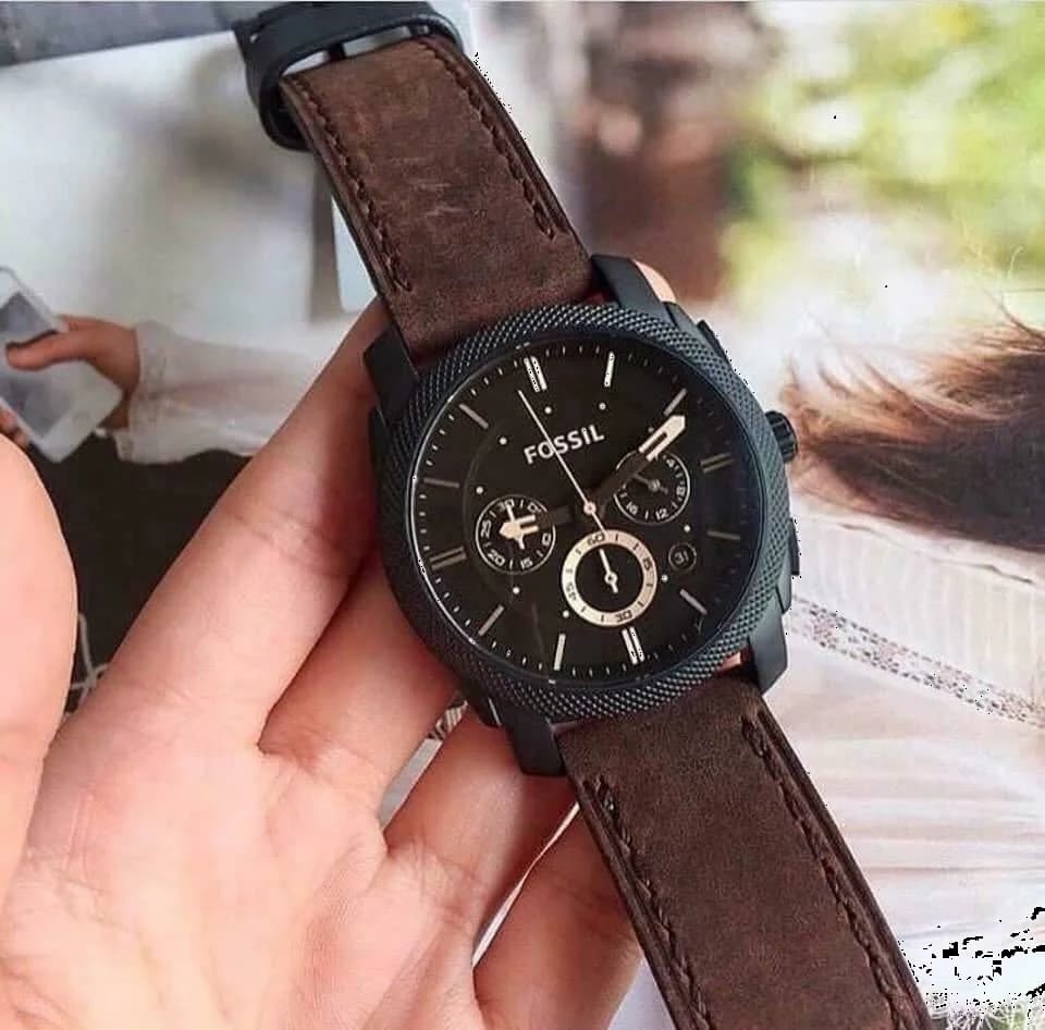 Montre Homme Fossil Machine FS4656 Cadran Marron Bracelet Cuir vue 5