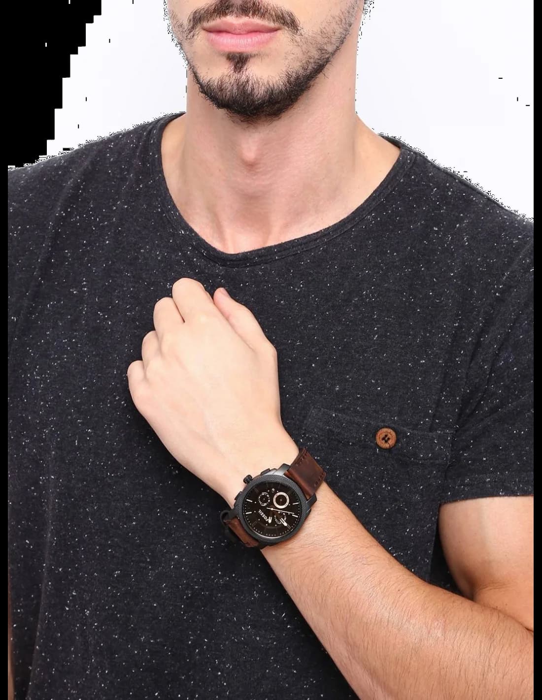 Montre Homme Fossil Machine FS4656 Cadran Marron Bracelet Cuir vue 6