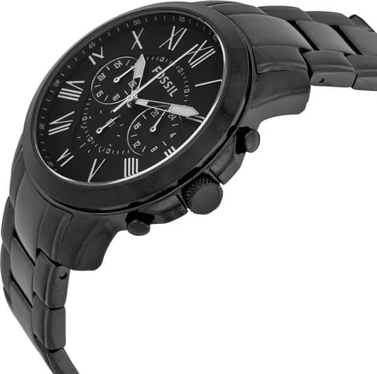 Montre Homme Fossil Grant FS4832 en Acier Noir à Chiffres Romains vue 2