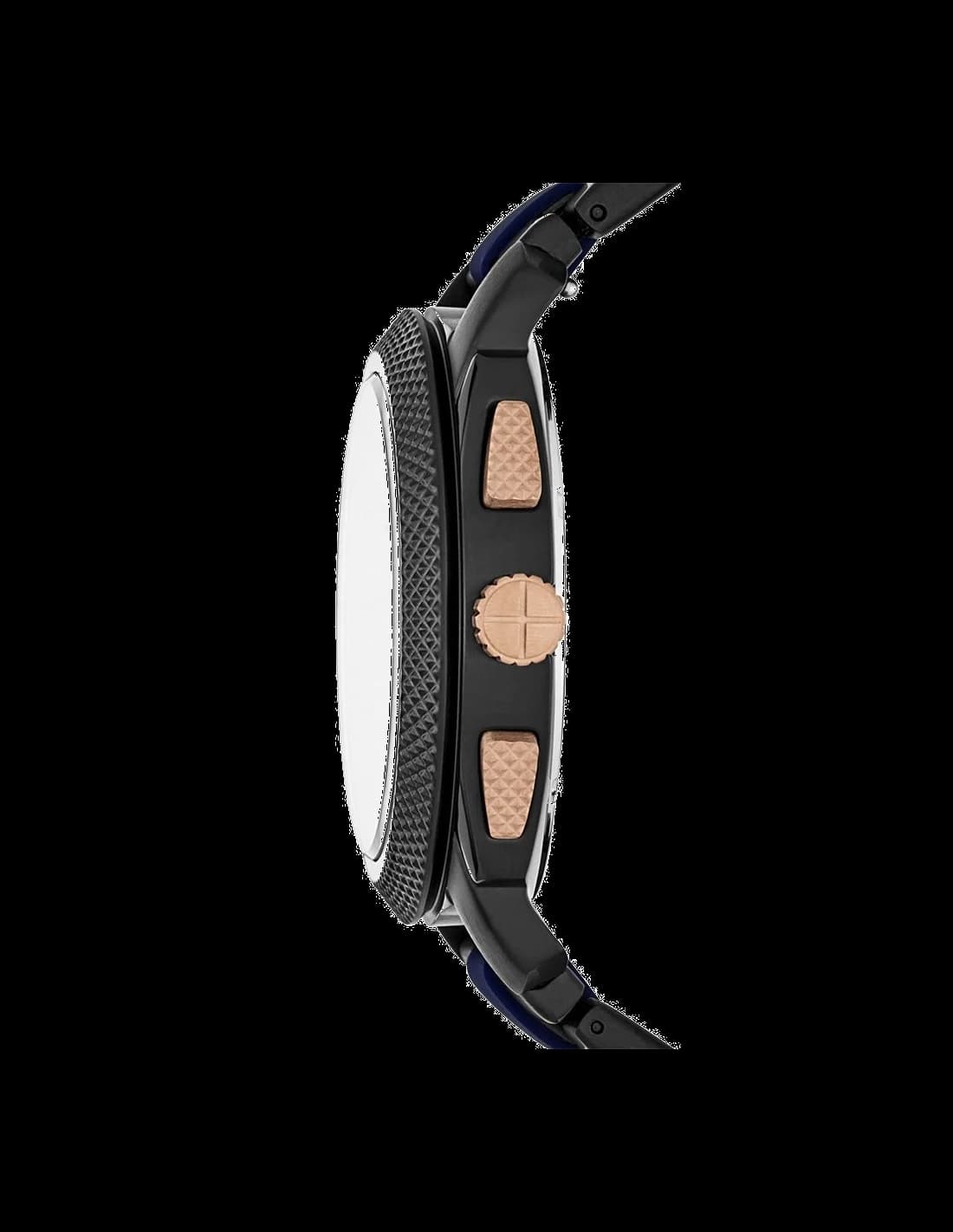 Attache bracelet Fossil FS5164 maillons acier bicolore or et argent, fermoir déployant sécurisé