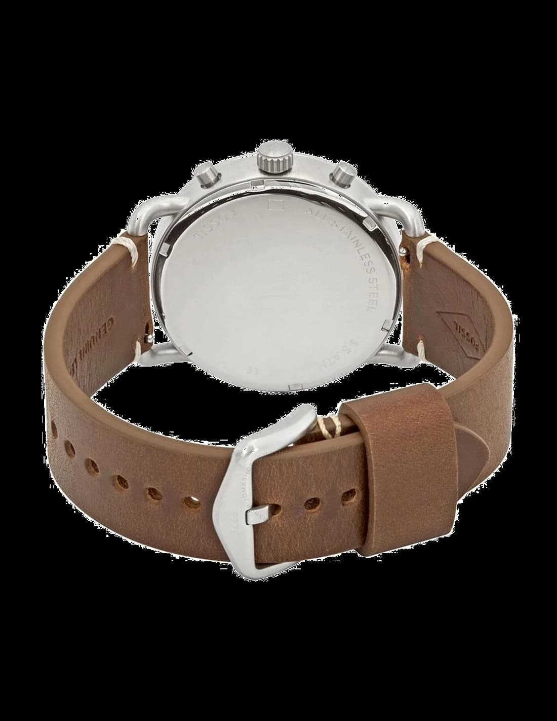 Montre Homme Fossil The Commuter FS5402, Cadran Blanc, Bracelet Cuir Marron vue 2