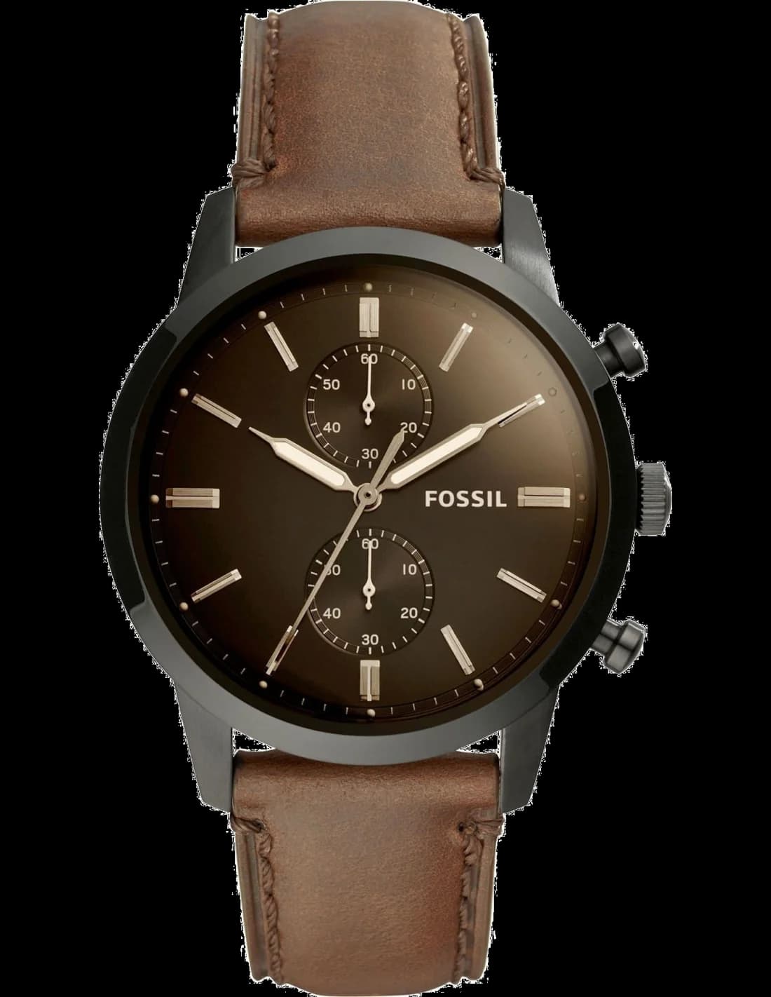 Montre Homme Fossil Townsman FS5437 Cadran Marron Bracelet Cuir