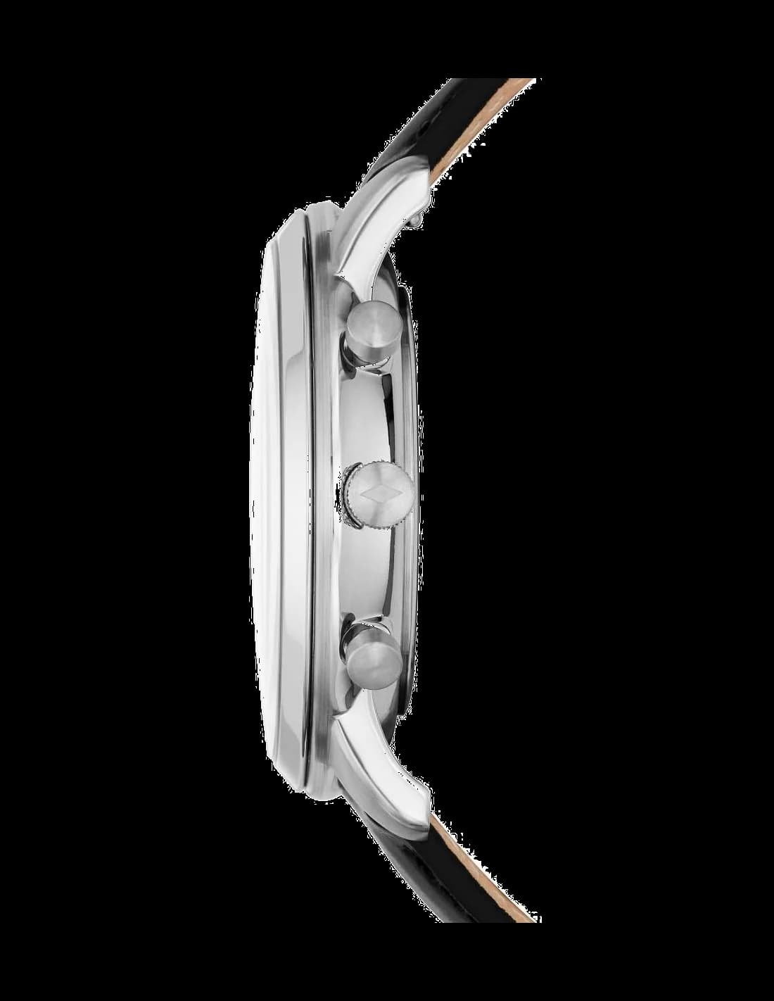 Montre Homme Fossil Neutra FS5452 Chronographe Cadran Noir Acier Bracelet Cuir Brun