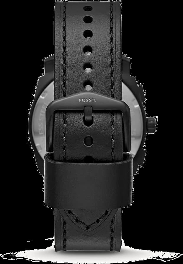 Montre Homme Fossil Machine FS5586 Chronographe Cadran Marron Bracelet Cuir Noir vue 2