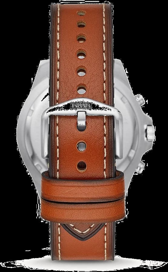 Attache bracelet Fossil FS5625 en acier inoxydable brossé avec fermoir déployant à double bouton-pression sécurisé