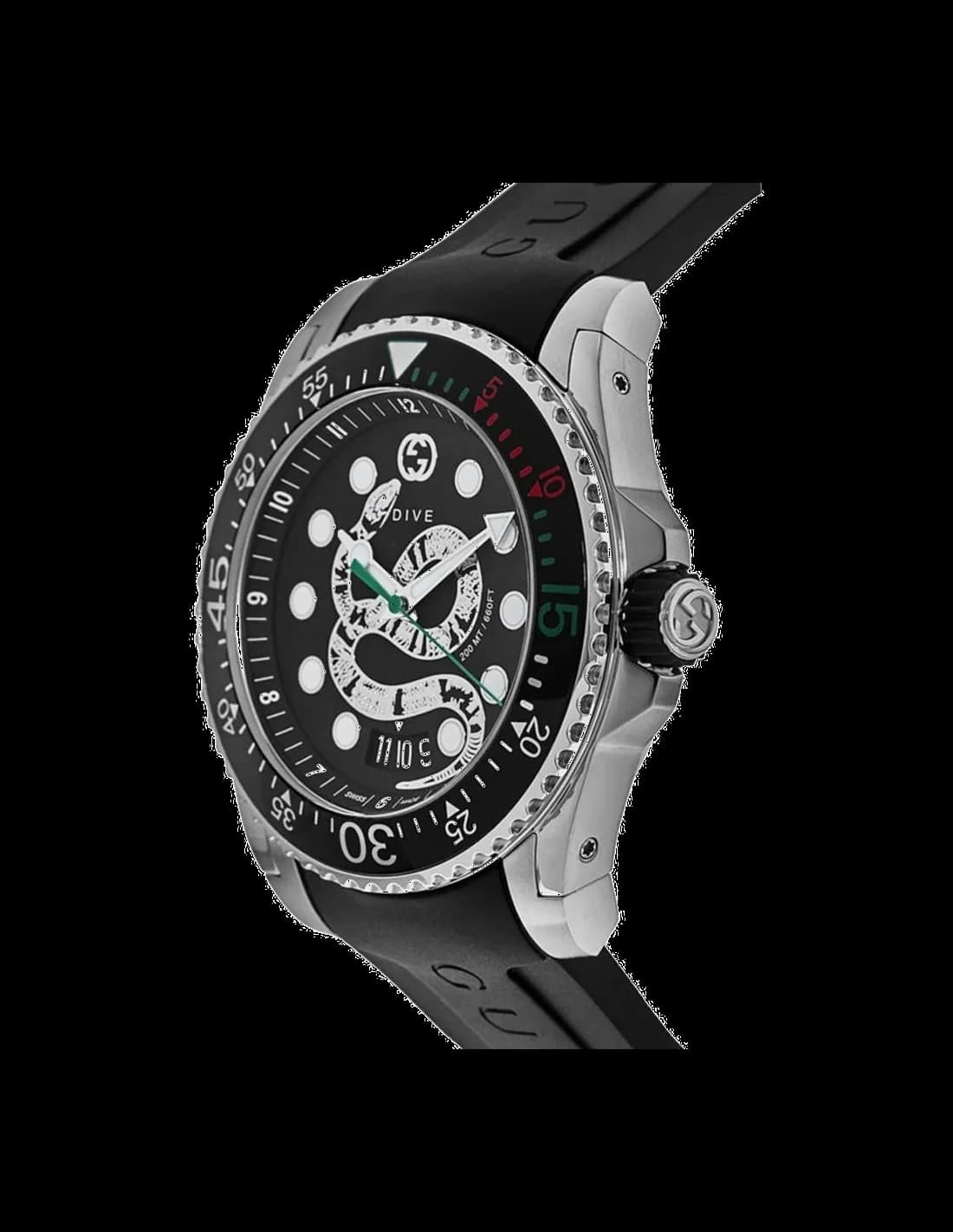 Montre de plongée Gucci Dive YA136217 pour Homme, cadran noir, bracelet caoutchouc vue 2