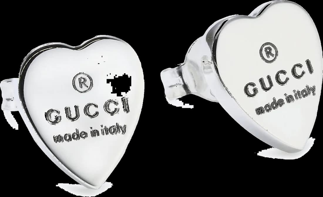 Boucles d'oreilles Gucci en argent 925 forme cœur - Réf. 108406 vue 2