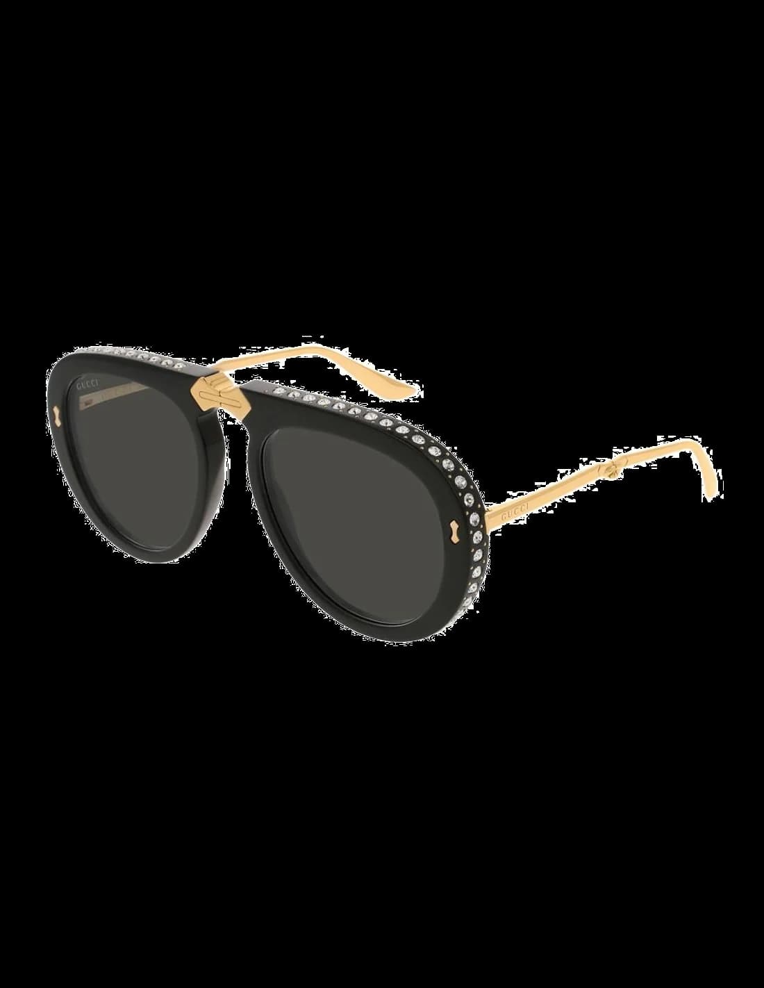 Lunettes de soleil Gucci GG0307S 001 Noir Femme à monture pilote ornée de brillants