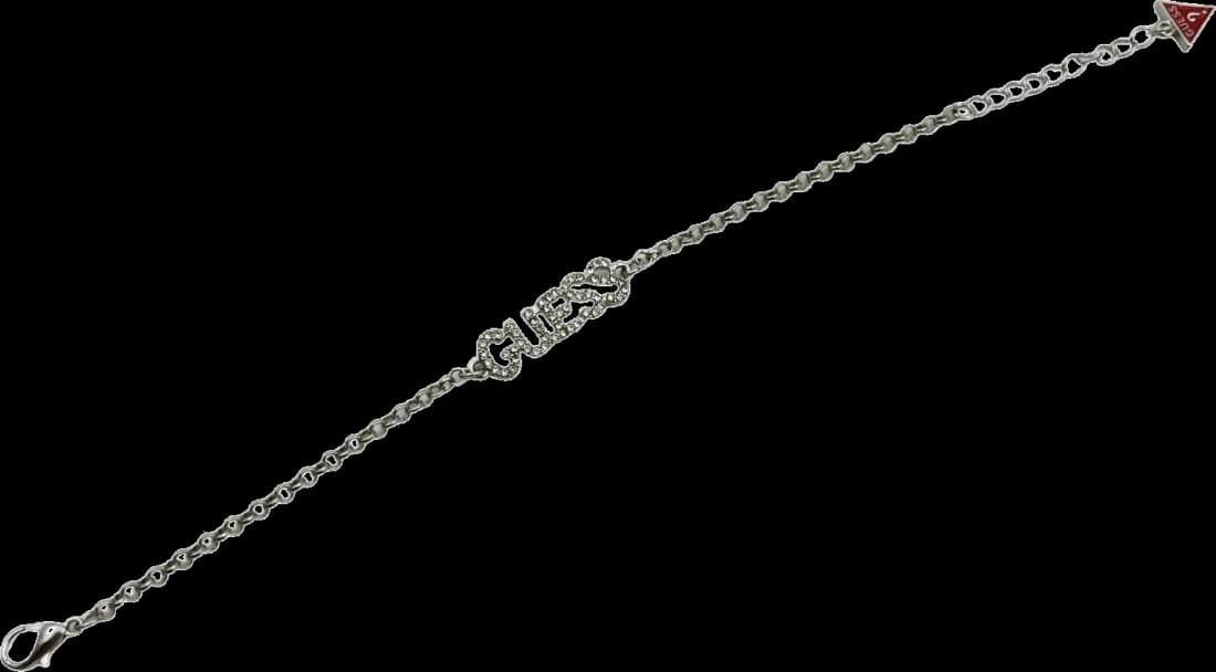 Bracelet Guess 109800 en métal argenté pour femme, ajustable et serti de cristaux