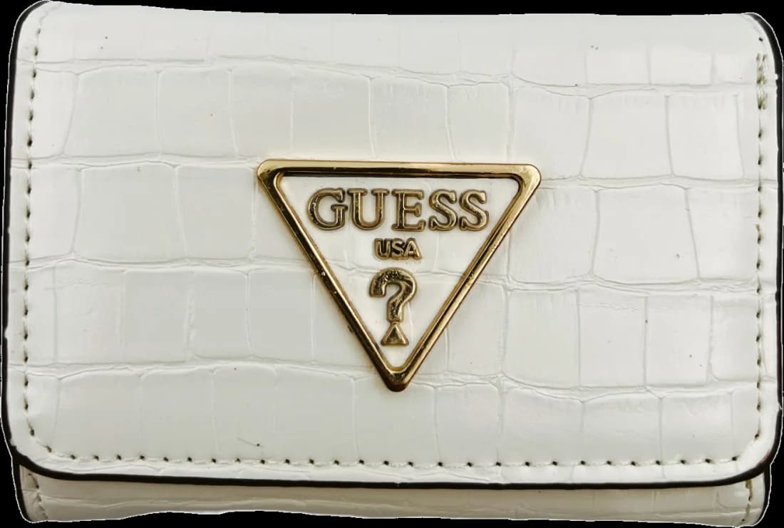 Portefeuille Guess pour femme - Réf. 109833 - Blanc crème en simili cuir glacé