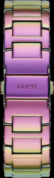 Attache bracelet Guess GW0044L1 en acier inoxydable bicolore avec fermoir déployant et maillons ajustables, finition polie et satinée