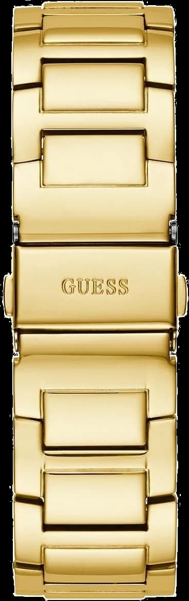 Lunette boîtier Guess GW0464L2 ronde en acier doré poli, lunette lisse surmontée de cristaux, profil fin et ergots intégrés