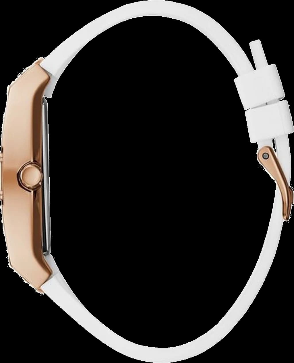 Attache bracelet Guess GW0105L3 en silicone blanc souple et fermoir boucle ardillon doré