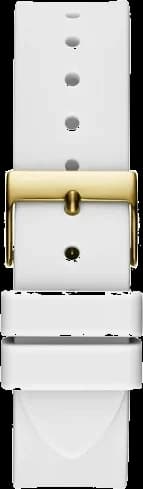 Montre Guess Queen GW0536L2 pour Femme - Boîtier Doré Strass, Bracelet Silicone Blanc vue 4