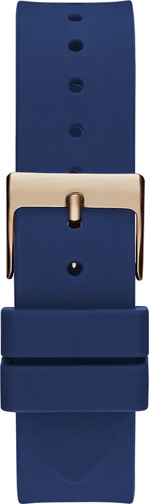 Montre Guess Queen GW0536L5 pour Femme - Boîtier or rose strass, bracelet silicone bleu vue 4