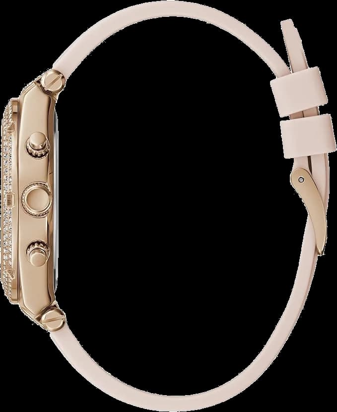 Attache bracelet Guess GW0407L3 en silicone rose souple avec fermoir boucle ardillon, finition lisse et résistante pour un confort quotidien