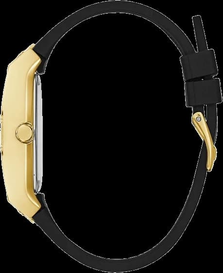 Visage cadran Guess GW0105L2 avec index bâtons dorés et aiguilles fines, sans complications supplémentaires