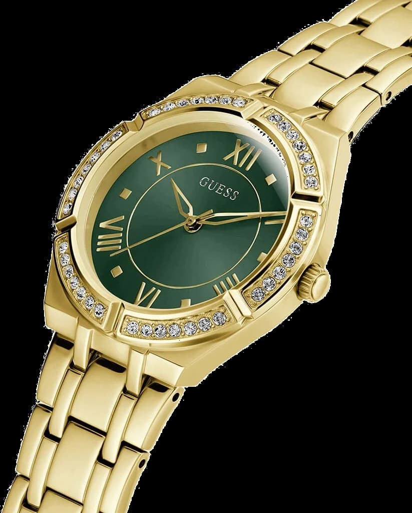 Attache bracelet Guess GW0033L8 en acier inoxydable doré avec fermoir déployante et maillons ajustables