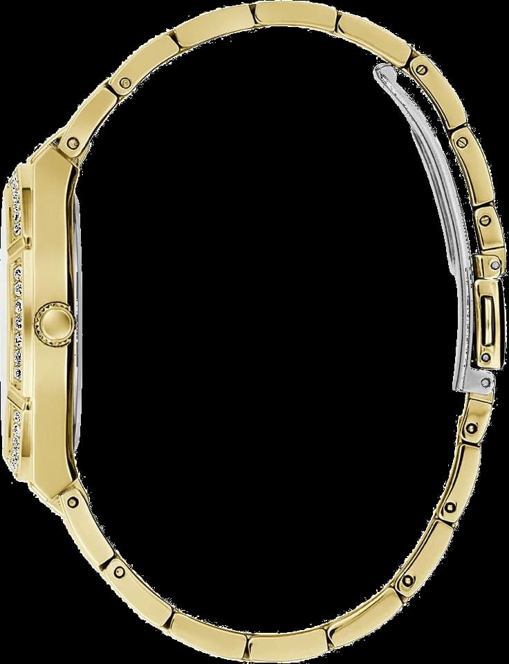 Lunette boîtier Guess GW0033L8 en acier doré poli avec lunette lisse et verre minéral traité antireflet