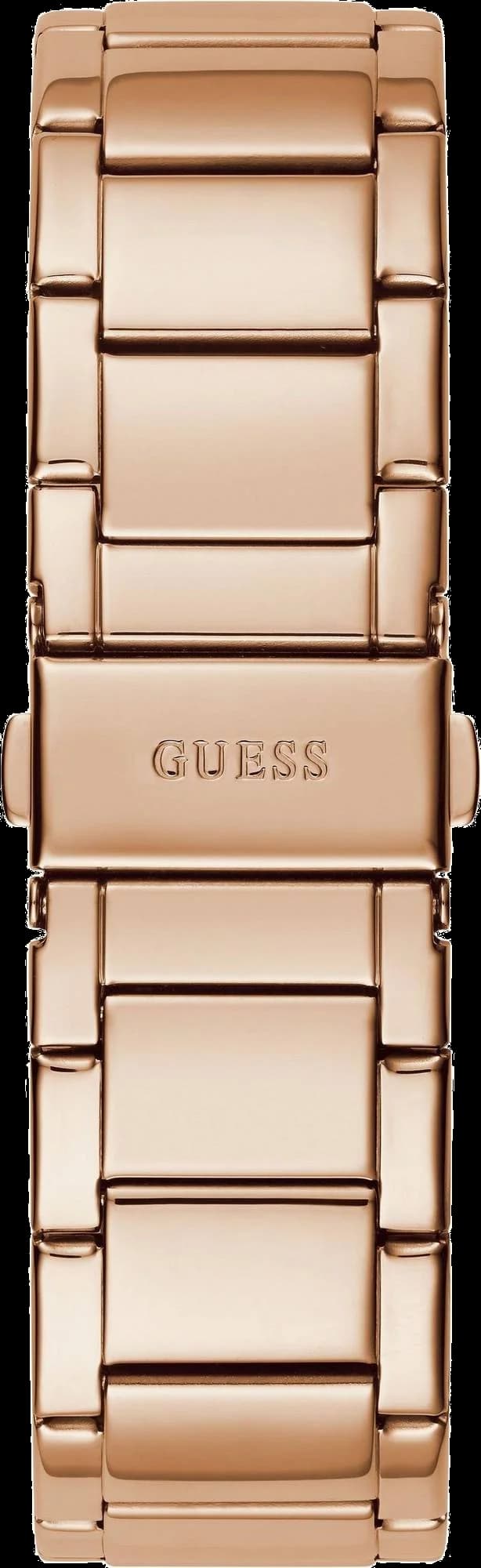 Attache bracelet Guess GW0104L3 en acier or rose maillé confortable, fermoir déployant sécurisé