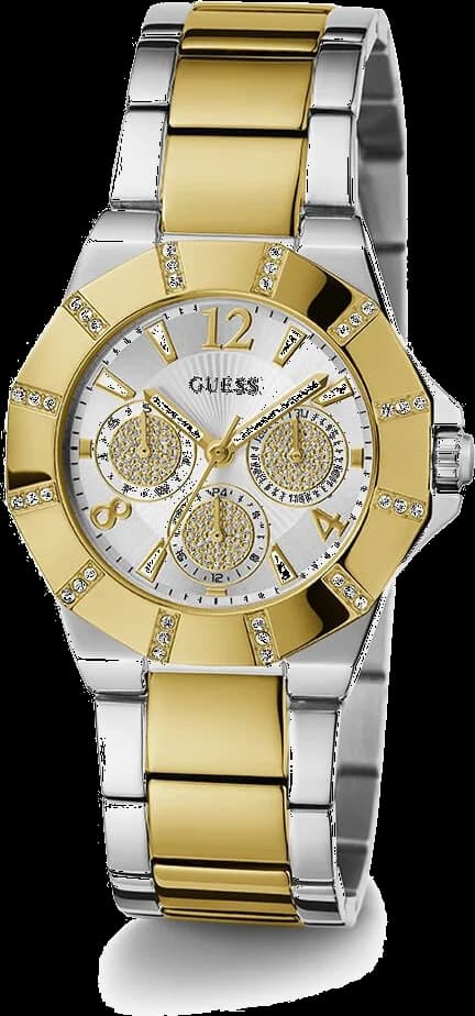 Montre Guess Sunray GW0616L2 pour Femme, Cadran Argent Multifonction, Bracelet Acier Bicolore Argent/Or vue 5
