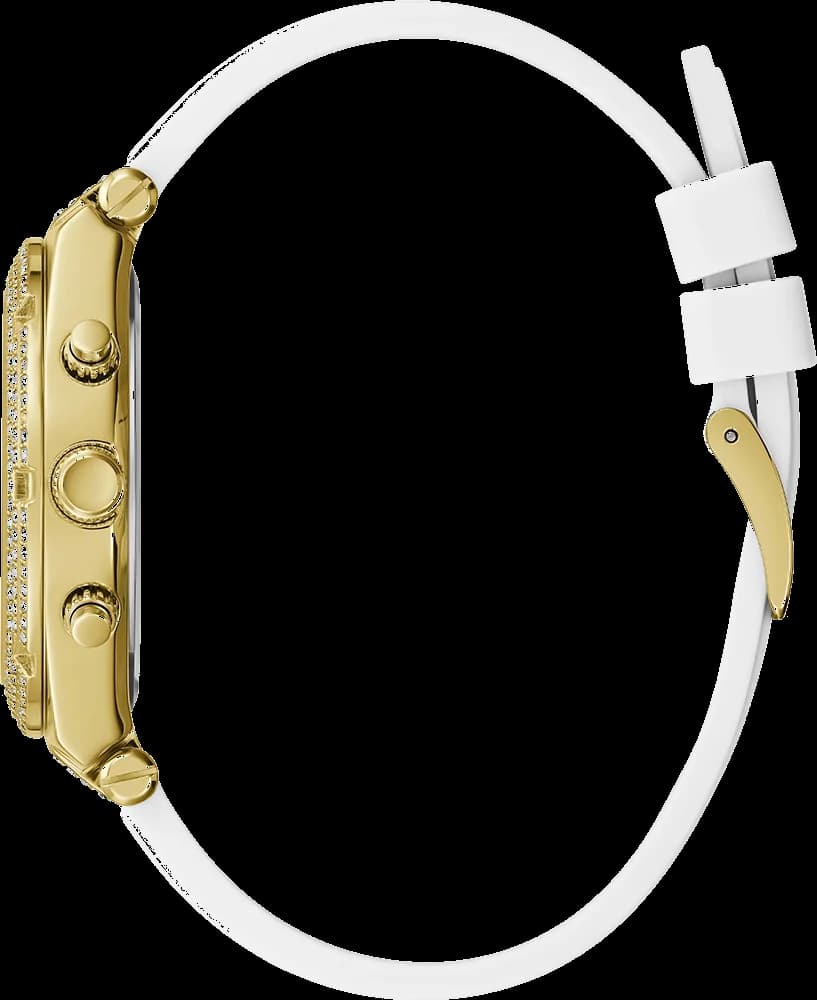 Visage cadran Guess GW0407L2 orné d'index bâton et aiguilles dauphine, mouvement quartz précis