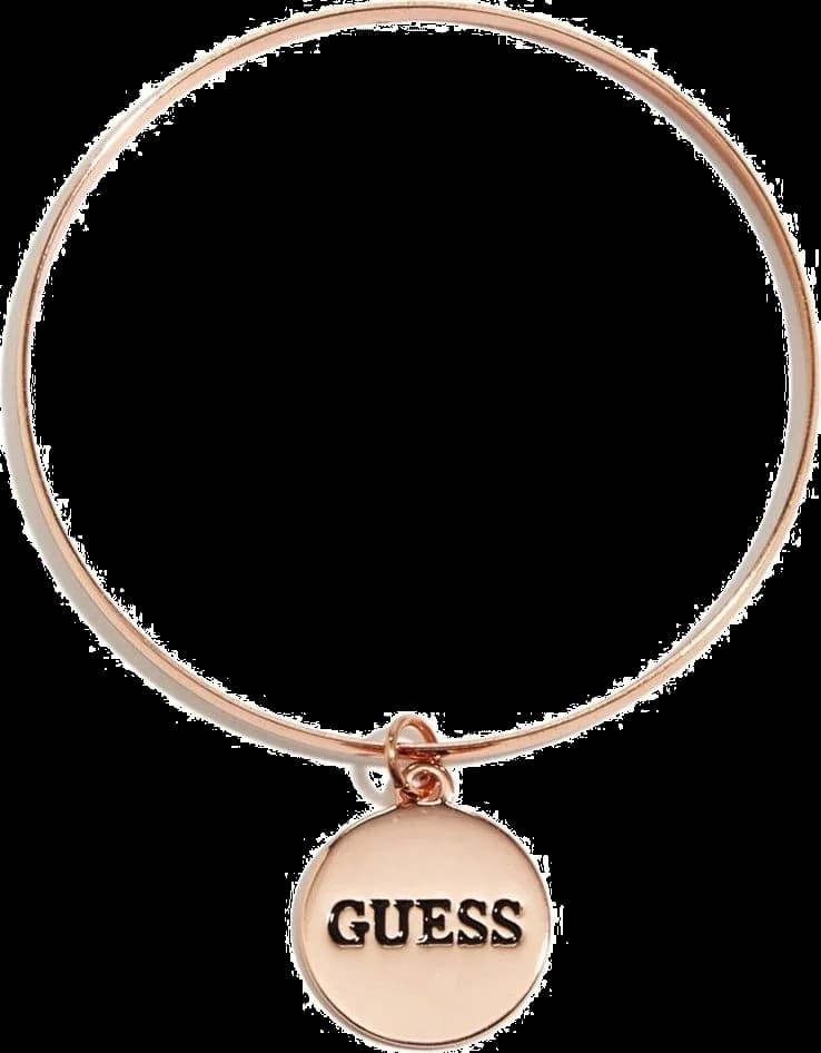 Bracelet Guess B114995-GR en acier or rose pour femme avec médaillon logo