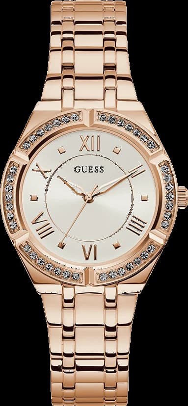 Montre Guess Femme GW0033L3 - Cadran et bracelet acier or rose avec strass