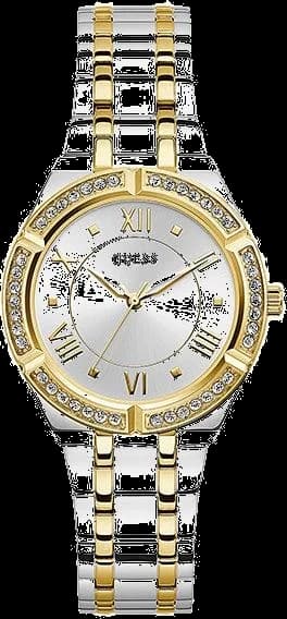 Montre Femme Guess Cosmo GW0033L4 en Acier Bicolore Argent/Or avec Lunette Strass