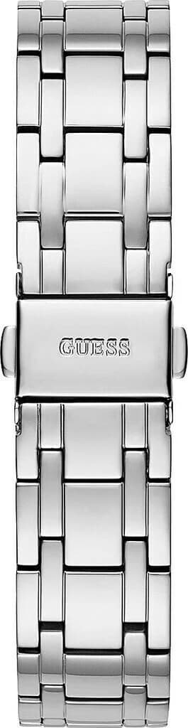 Lunette boîtier Guess GW0033L7 en acier argenté brossé, lunette lisse, profil fin pour un porté confortable au quotidien