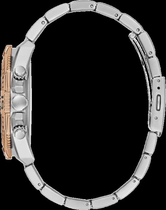 Montre Guess Commander GW0056G5 pour Homme - Cadran Bleu Multifonction, Bracelet Acier Bicolore vue 2