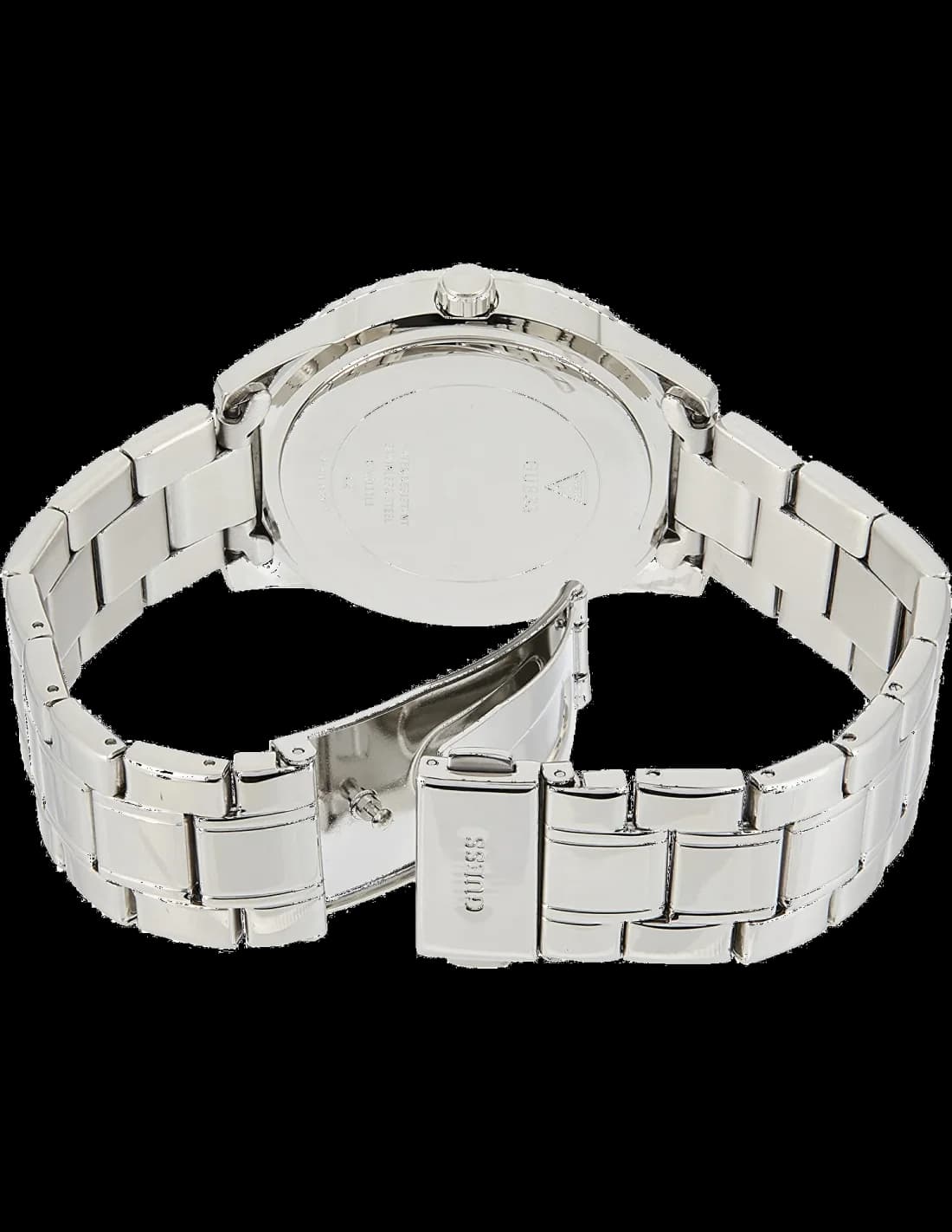 Lunette boîtier Guess GW0111L1 en acier inoxydable 316L, lunette lisse sertie de strass, profil fin de 7 mm