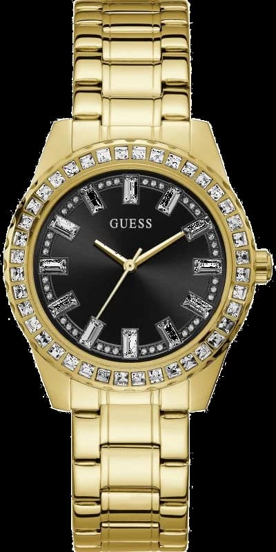 Montre Femme Guess GW0111L2 Sparkler - Boîtier Or Acier, Cadran Noir avec Cristaux