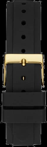 Attache bracelet Guess GW0113L1 en silicone noir texturé avec fermoir boucle ardillon signé Guess