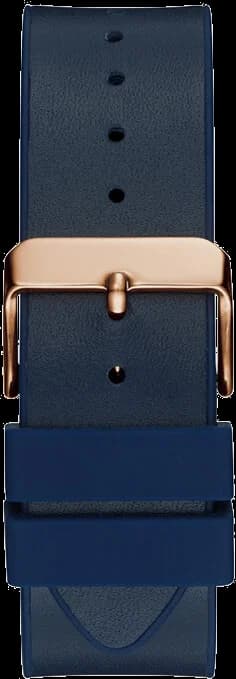 Attache bracelet Guess GW0202G4 en silicone bleu texturé à boucle ardillon en acier doré pour confort et style