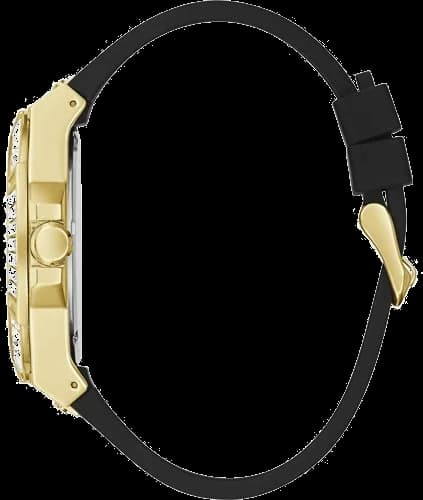 Montre Homme Guess Zeus GW0208G2 - Boîtier Or, Cadran et Bracelet Silicone Noir vue 2