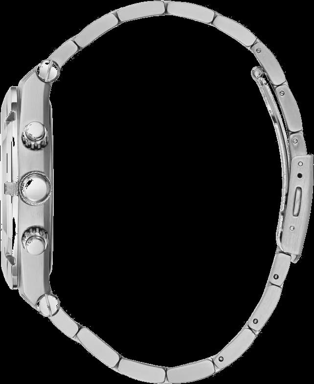 Lunette boîtier Guess GW0260G1 en acier 316L, lunette lisse fixe, fond vissé, étanche 50 mètres