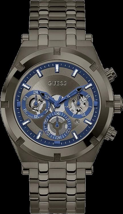 Montre Homme Guess GW0260G3 Gunmetal 44mm Cadran Squelette Acier Inoxydable