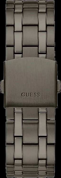 Attache bracelet Guess GW0260G3 en acier inoxydable brossé avec fermoir déployant double sécurité, maillons gunmetal ajustables