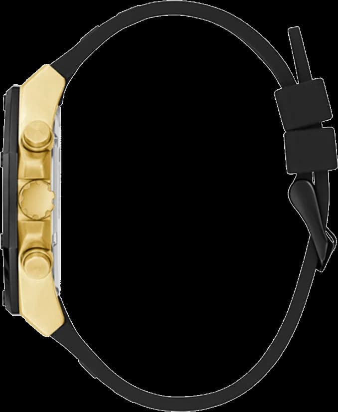 Visage cadran Guess GW0263G1 avec index appliqués argentés, compteurs date/jour et aiguilles tridimensionnelles
