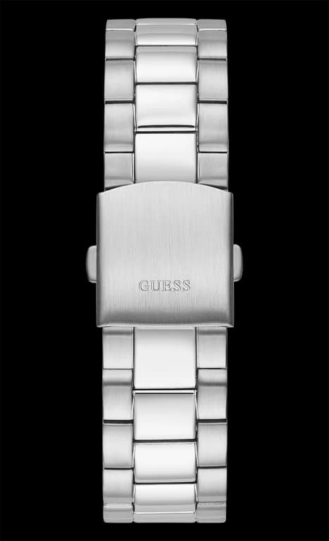 Lunette boîtier Guess GW0265G11 en acier brossé de 44 mm et lunette fixe lisse pour un profil moderne et robuste