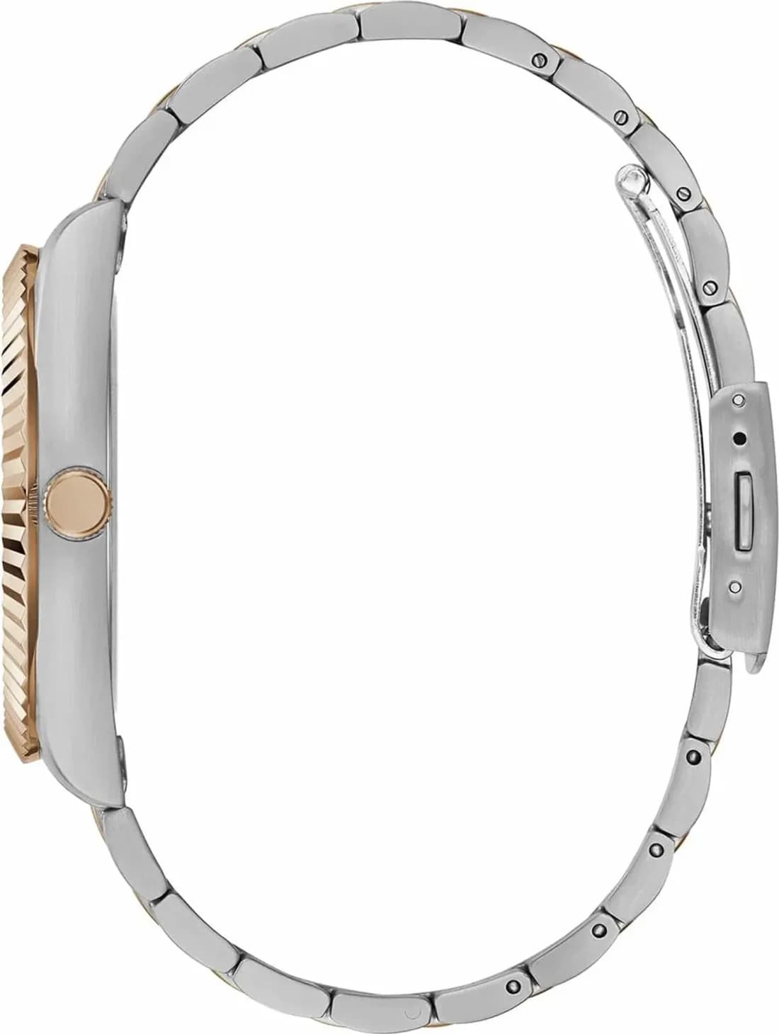 Attache bracelet Guess GW0265G12 mailles bicolores acier inoxydable or rose fermoir déployante ajustable