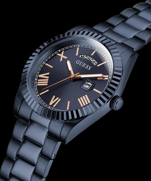 Montre Homme Guess Connoisseur GW0265G9 - Cadran et bracelet acier bleu vue 3