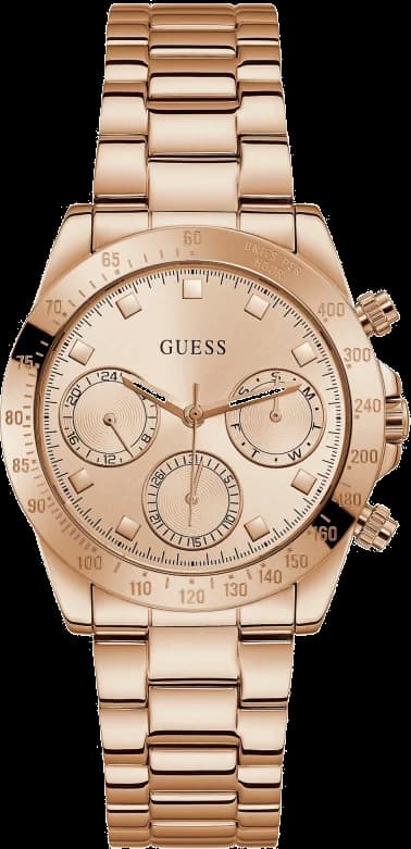 Garde-temps Guess GW0314L3 au boîtier acier rose gold et cadran texturé soleil grainé