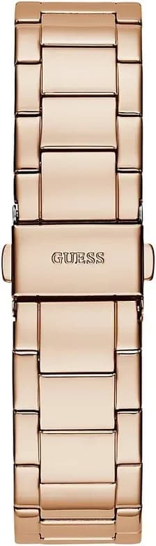 Lunette boîtier Guess GW0320L3 en acier 316L doré rose, lunette sertie de strass scintillants
