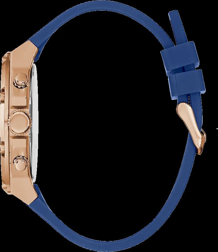 Montre Homme Guess GW0334G3 - Boîtier Or Rose, Cadran et Bracelet Silicone Bleu vue 2