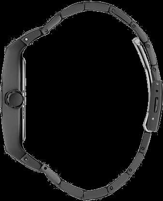 Visage cadran Guess GW0387G3 affichant date à 3h, index appliques et aiguilles dauphine polies