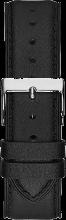 Montre Homme Guess GW0389G1 Cadran squelette noir, boîtier argent, bracelet cuir vue 3